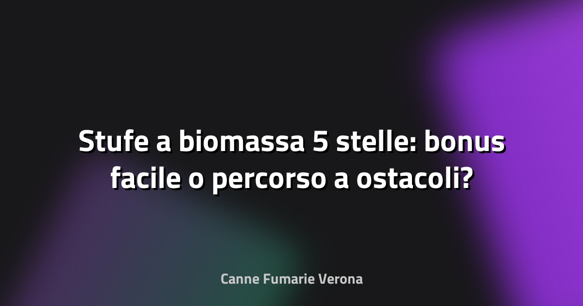 🔥 Stufe a biomassa 5 stelle: bonus facile o percorso a ostacoli?