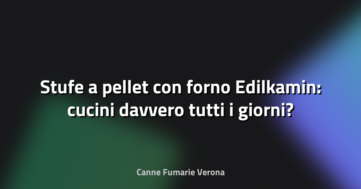 🔥 Stufe a pellet con forno Edilkamin: cucini davvero tutti i giorni?