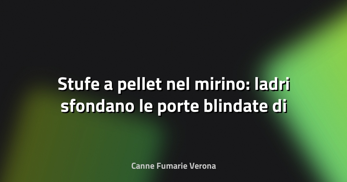 🔥 Stufe a pellet nel mirino: ladri sfondano le porte blindate di Tecnomat - RomaToday