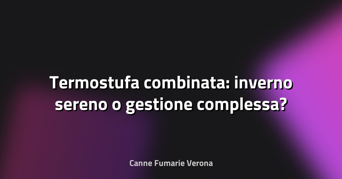 🔥 Termostufa combinata: inverno sereno o gestione complessa?