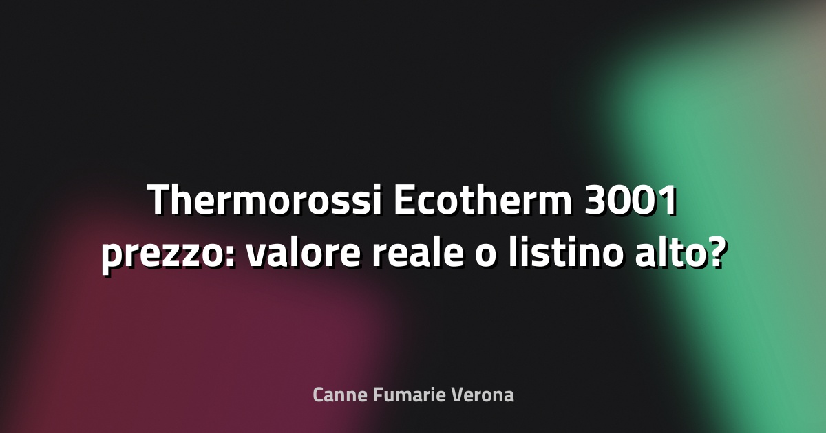 🔥 Thermorossi Ecotherm 3001 prezzo: valore reale o listino alto?