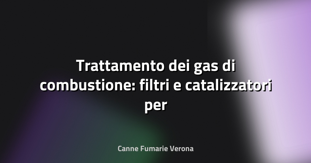 🔥 Trattamento dei gas di combustione: filtri e catalizzatori per canne fumarie