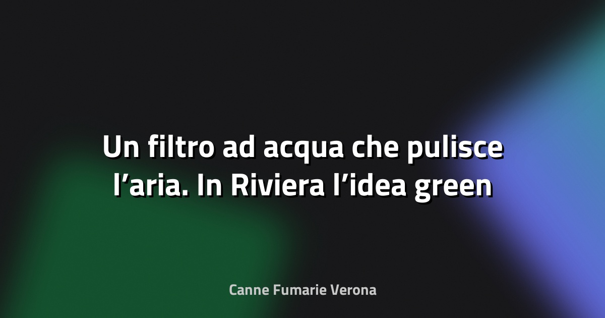 💧 Un filtro ad acqua che pulisce l’aria. In Riviera l’idea green per le stufe. Abbatte fino al 90% dei fumi nocivi - Il Resto del Carlino