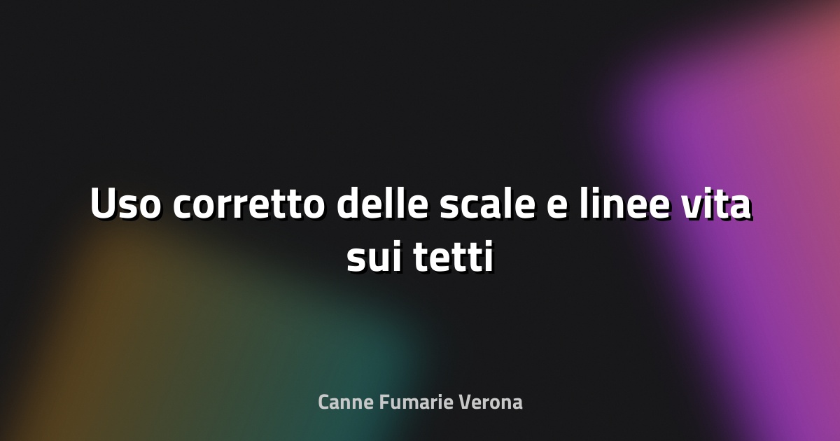🪜 Uso corretto delle scale e linee vita sui tetti