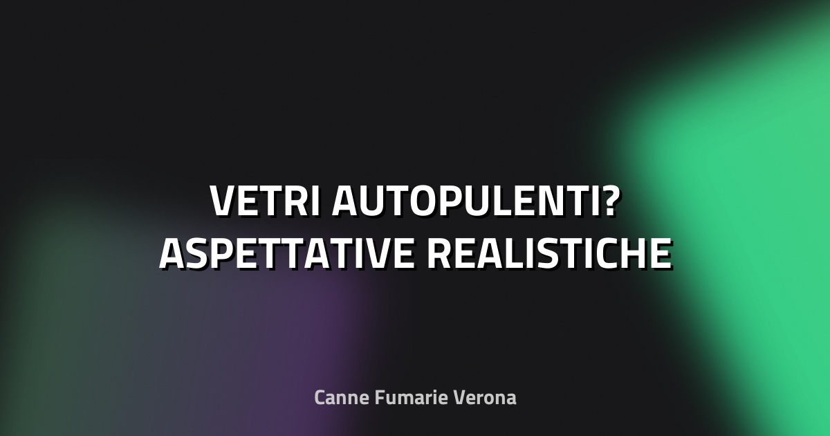 🧹 VETRI AUTOPULENTI? ASPETTATIVE REALISTICHE